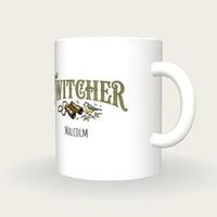 Personalised Twitcher Birdwatching Mug, three-quarter view