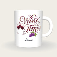 Personalised Wine Time Mug, front