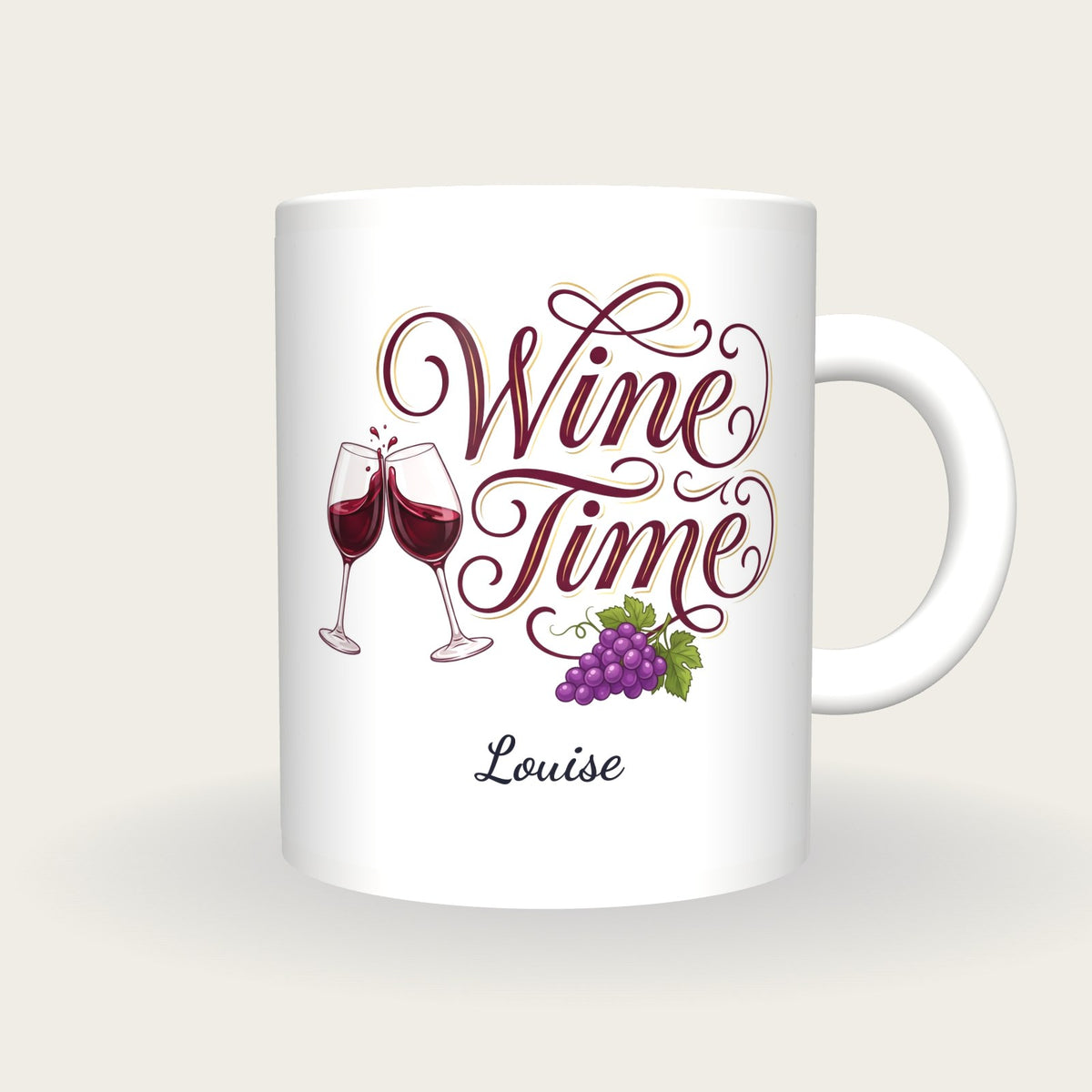Personalised Wine Time Mug, front