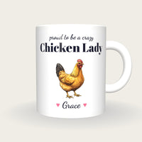 Personalised Chicken Mug, Crazy Chicken Lady, front
