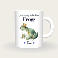 Personalised Frog Mug, Just A Guy Who Loves Frogs, front