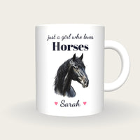 Personalised Horse Mug, Just A Girl Who Loves Horses, front