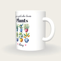 Personalised House Plant Mug, Just A Girl Who Loves Plants, three-quarter view