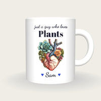 Personalised House Plant Mug, Just A Guy Who Loves Plants, front