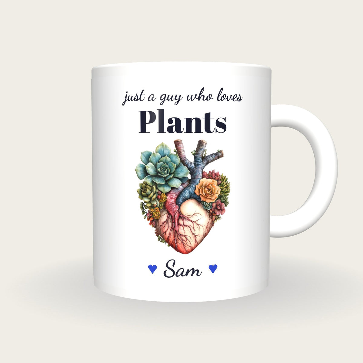 Personalised House Plant Mug, Just A Guy Who Loves Plants, front