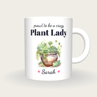 Personalised House Plant Mug, Crazy Plant Lady, front