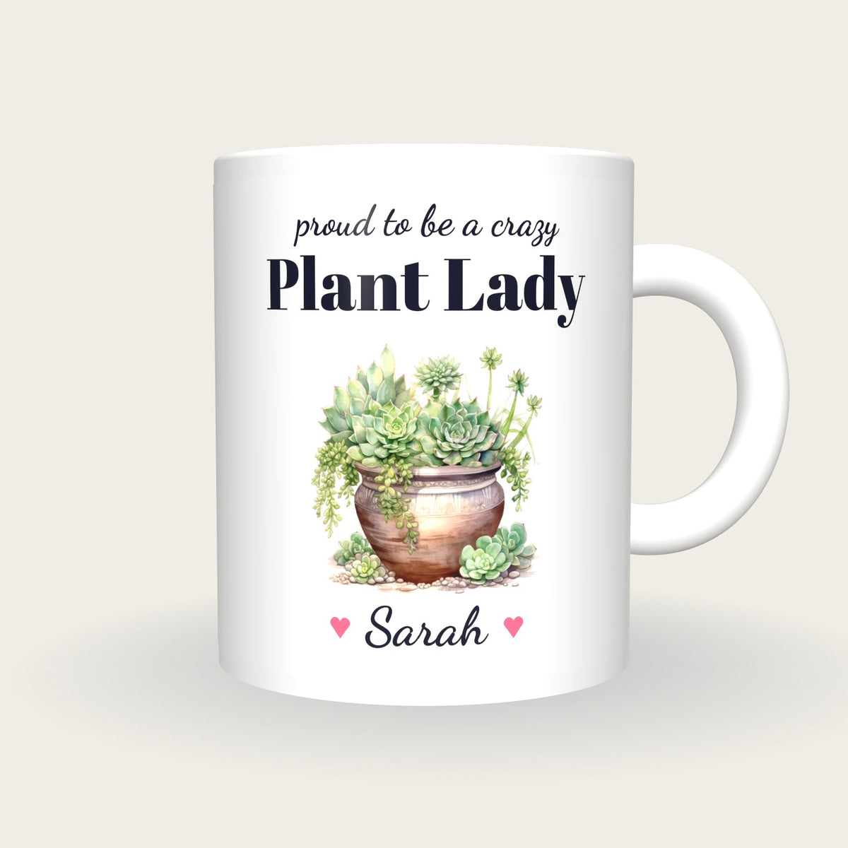Personalised House Plant Mug, Crazy Plant Lady, front