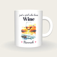 Personalised Wine Mug, Just A Girl Who Loves Wine, front