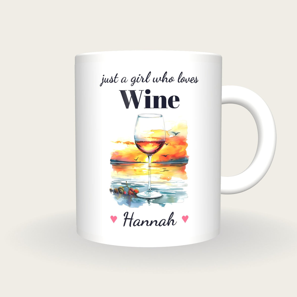 Personalised Wine Mug, Just A Girl Who Loves Wine, front