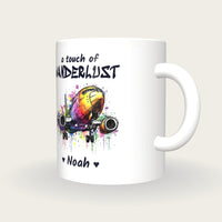 Personalised Aeroplane Mug, A Touch Of Wanderlust, three-quarter view
