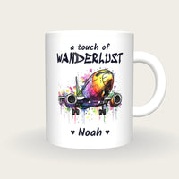 Personalised Aeroplane Mug, A Touch Of Wanderlust, front