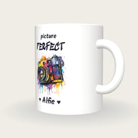 Personalised Camera Mug, Picture Perfect, three-quarter view