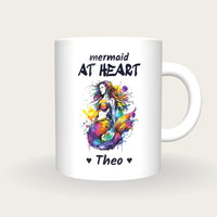 Personalised Mermaid Mug, Mermaid At Heart, front