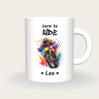 Personalised Motorbike Mug, Born To Ride, front