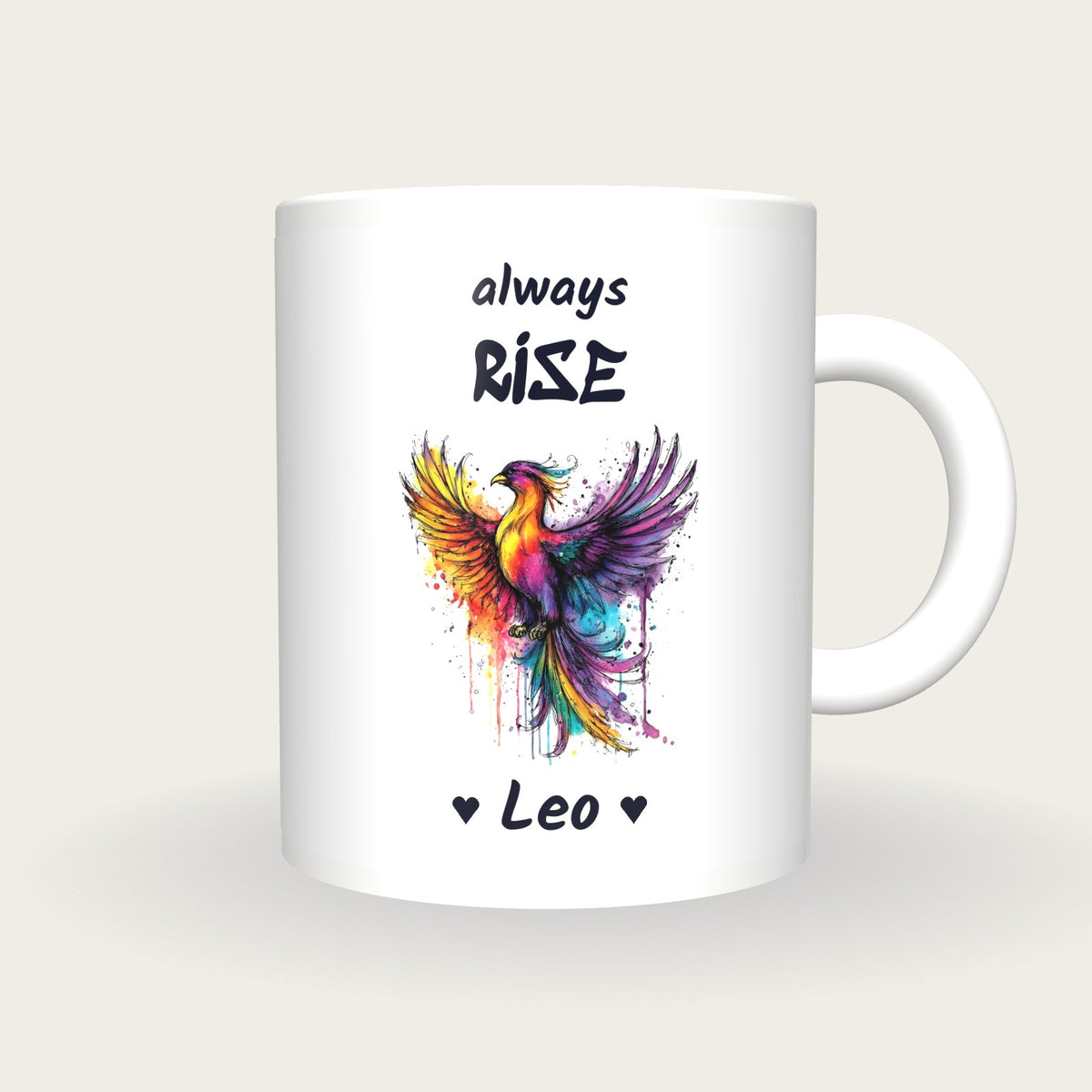 Personalised Phoenix Mug, Always Rise, front