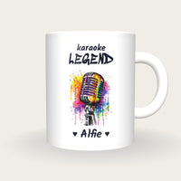 Personalised Microphone Mug, Karaoke Legend, front