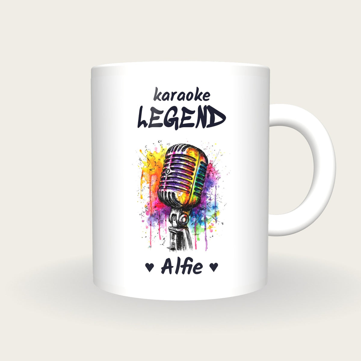 Personalised Microphone Mug, Karaoke Legend, front