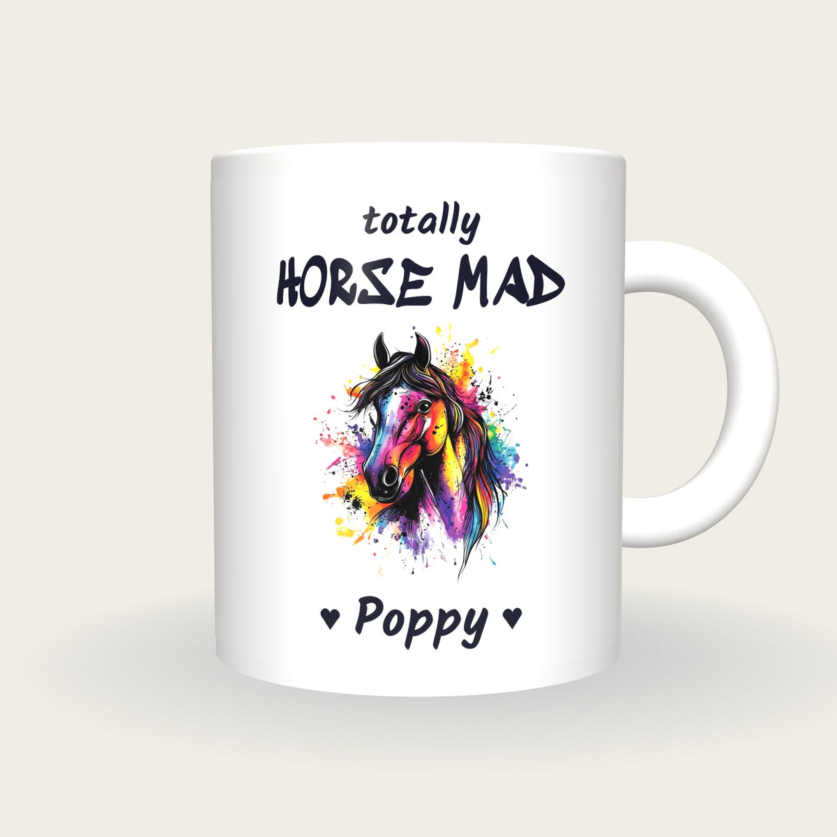 Personalised Horse Mug, Totally Horse Mad, front