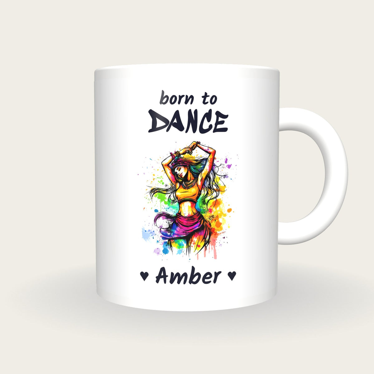 Personalised Dancer Mug, Born To Dance, front
