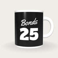 Personalised Black and White Baseball Jersey Mug, front