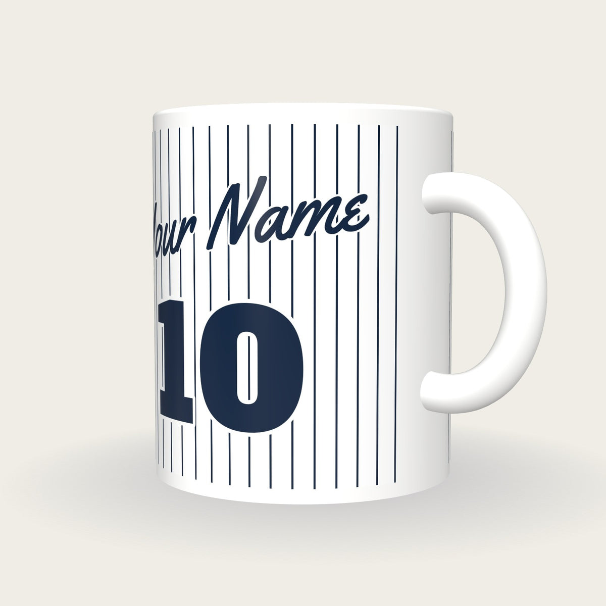 Design Your Own Baseball Jersey Mug, three-quarter view
