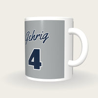 Personalised Grey and Navy Baseball Jersey Mug, three-quarter view