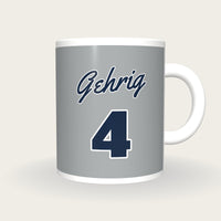Personalised Grey and Navy Baseball Jersey Mug, front