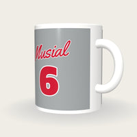 Personalised Grey and Red Baseball Jersey Mug, three-quarter view