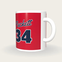 Personalised Red and Navy Baseball Jersey Mug, three-quarter view