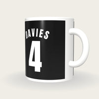 Personalised Black and White Basketball Jersey Mug, three-quarter view
