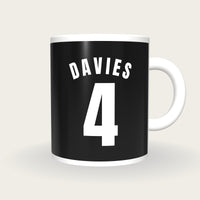 Personalised Black and White Basketball Jersey Mug, front