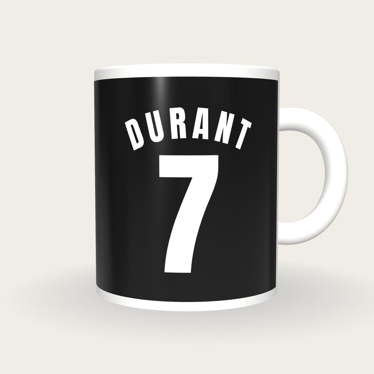 Personalised Black and White Basketball Jersey Mug, front