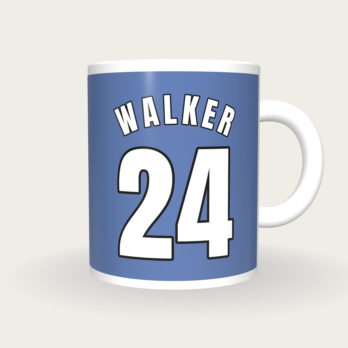 Personalised Light Blue and Navy Basketball Jersey Mug, front