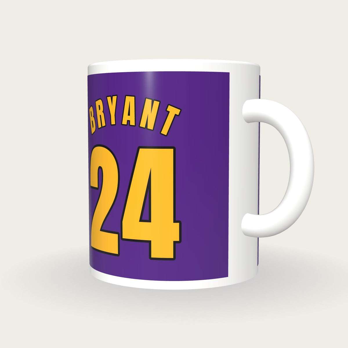 Personalised Purple and Gold Basketball Jersey Mug, three-quarter view