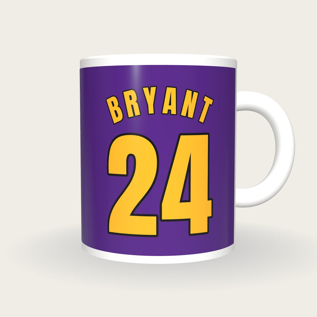 Personalised Purple and Gold Basketball Jersey Mug, front