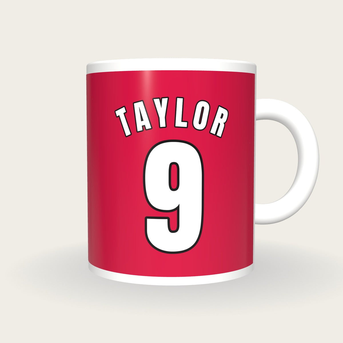 Personalised Red and Black Basketball Jersey Mug, front