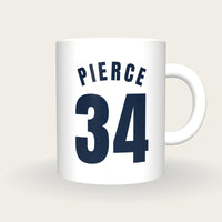 Personalised White and Green Basketball Jersey Mug, front