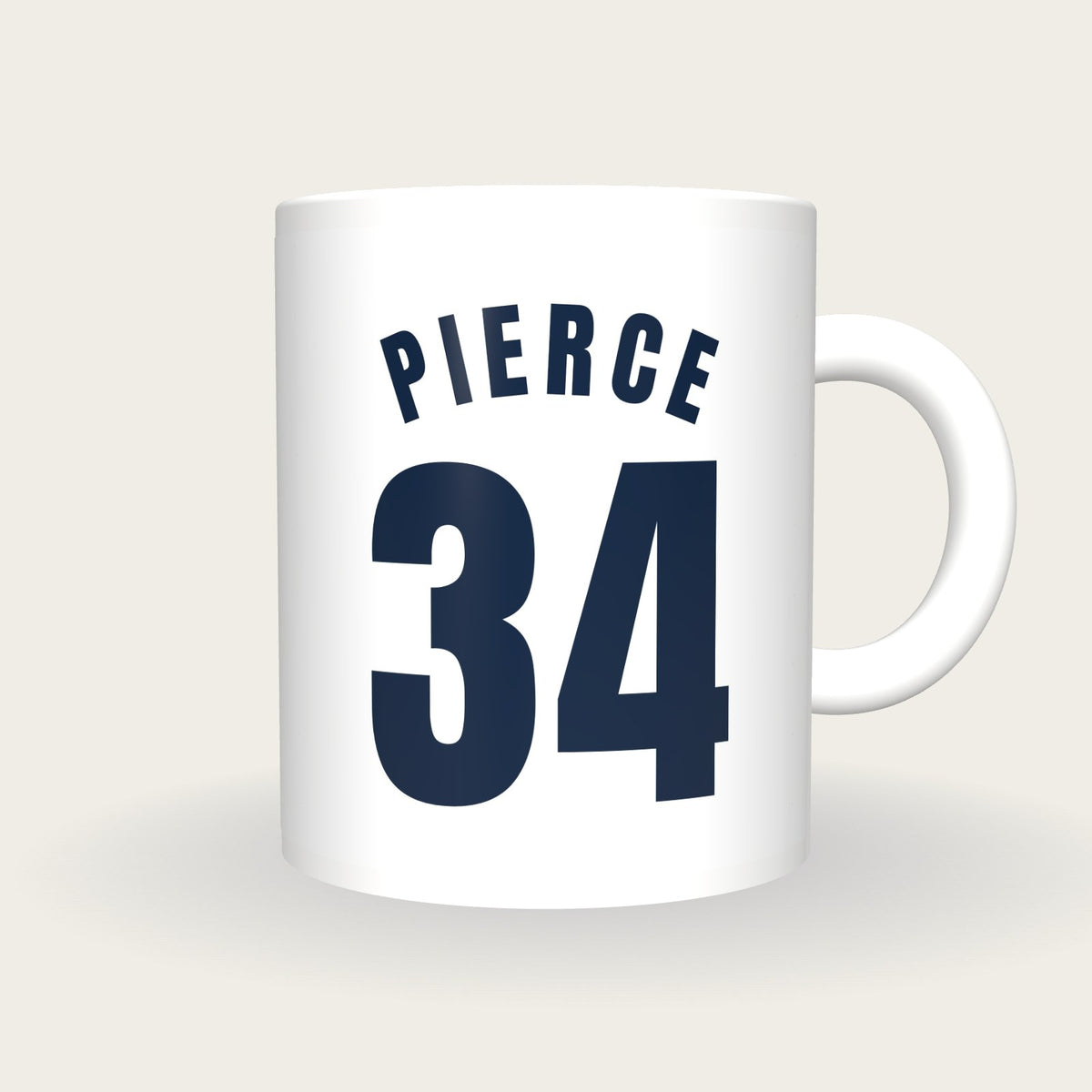Personalised White and Green Basketball Jersey Mug, front