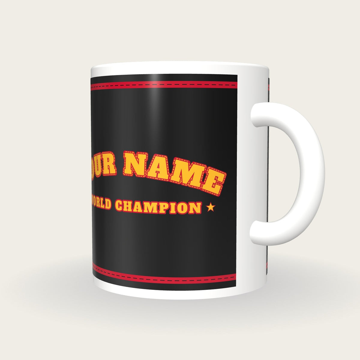 Design Your Own Boxing Robe Mug, three-quarter view