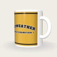 Personalised Gold and Black Boxing Robe Mug, three-quarter view