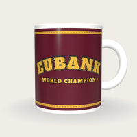 Personalised Maroon and Gold Boxing Robe Mug, front