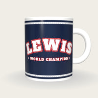 Personalised Navy and White Boxing Robe Mug, front