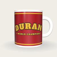 Personalised Red and Gold Boxing Robe Mug, front