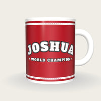 Personalised Red and White Boxing Robe Mug, front