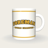 Personalised White and Gold Boxing Robe Mug, front