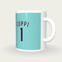 Personalised Celeste and Navy Cycling Jersey Mug, three-quarter view
