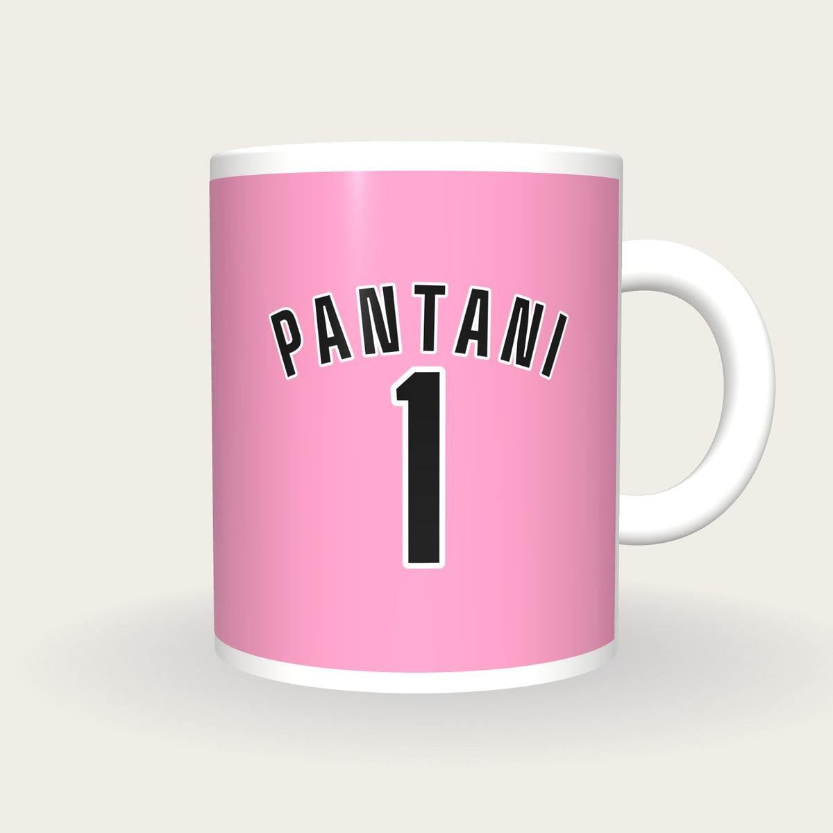 Personalised Pink and Black Cycling Jersey Mug, front
