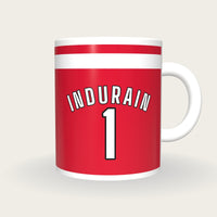 Personalised Red with White Band Cycling Jersey Mug, front