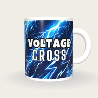 Personalised Blue Lightning Darts Shirt Mug, front