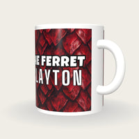 Personalised Dragon Scales Darts Shirt Mug, three-quarter view